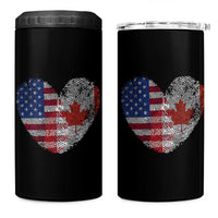 Half Canadian Half American USA Flag Canada America 4 in 1 Can Cooler Tumbler