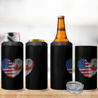 Half Canadian Half American USA Flag Canada America 4 in 1 Can Cooler Tumbler