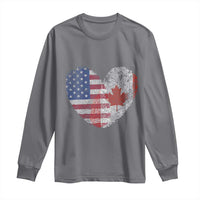 Half Canadian Half American USA Flag Canada America Long Sleeve Shirt