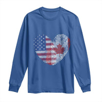 Half Canadian Half American USA Flag Canada America Long Sleeve Shirt
