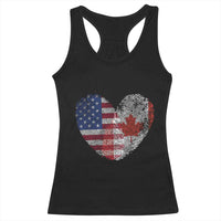Half Canadian Half American USA Flag Canada America Racerback Tank Top