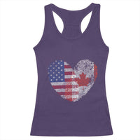 Half Canadian Half American USA Flag Canada America Racerback Tank Top