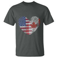 Half Canadian Half American USA Flag Canada America T Shirt