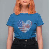 Half Canadian Half American USA Flag Canada America T Shirt For Women