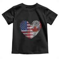 Half Canadian Half American USA Flag Canada America Toddler T Shirt