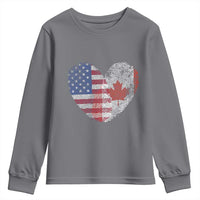 Half Canadian Half American USA Flag Canada America Youth Sweatshirt