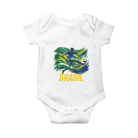Soccer Brazil Brasil Flag Patriotic Sports Baby Onesie Brazilian Football Fan Supporter
