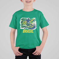 Soccer Brazil Brasil Flag Patriotic Sports T Shirt For Kid Brazilian Football Fan Supporter