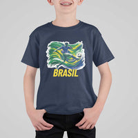 Soccer Brazil Brasil Flag Patriotic Sports T Shirt For Kid Brazilian Football Fan Supporter
