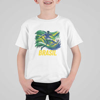 Soccer Brazil Brasil Flag Patriotic Sports T Shirt For Kid Brazilian Football Fan Supporter