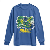 Soccer Brazil Brasil Flag Patriotic Sports Long Sleeve Shirt Brazilian Football Fan Supporter