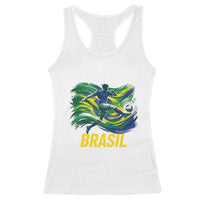 Soccer Brazil Brasil Flag Patriotic Sports Racerback Tank Top Brazilian Football Fan Supporter