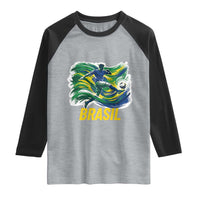 Brazil Soccer Brasil Flag Patriotic Sports Raglan Shirt Brazilian Football Fan Supporter
