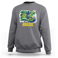Soccer Brazil Brasil Flag Patriotic Sports Sweatshirt Brazilian Football Fan Supporter