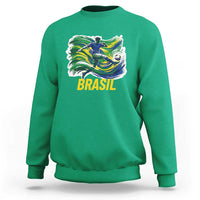 Soccer Brazil Brasil Flag Patriotic Sports Sweatshirt Brazilian Football Fan Supporter