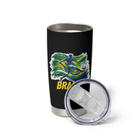 Brazil Soccer Brasil Flag Patriotic Sports Tumbler Cup Brazilian Football Fan Supporter