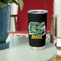 Brazil Soccer Brasil Flag Patriotic Sports Tumbler Cup Brazilian Football Fan Supporter