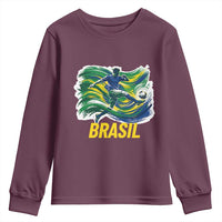 Soccer Brazil Brasil Flag Patriotic Sports Youth Sweatshirt Brazilian Football Fan Supporter