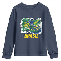 Soccer Brazil Brasil Flag Patriotic Sports Youth Sweatshirt Brazilian Football Fan Supporter