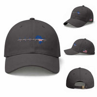 Germany Heartbeat EKG Deutschland Flag Map Baseball Cap