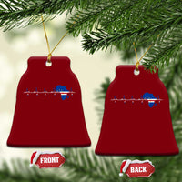 Germany Heartbeat EKG Deutschland Flag Map Ceramic Ornament