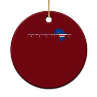 Germany Heartbeat EKG Deutschland Flag Map Ceramic Ornament