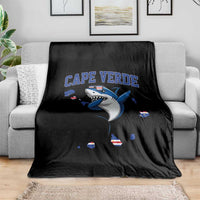 Cape Verde Flag Map Shark Cape Verdean Roots Throw Blanket
