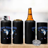 Cape Verde Flag Map Shark Cape Verdean Roots 4 in 1 Can Cooler Tumbler