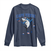Cape Verde Flag Map Shark Cape Verdean Roots Long Sleeve Shirt
