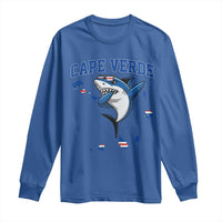 Cape Verde Flag Map Shark Cape Verdean Roots Long Sleeve Shirt