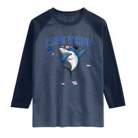 Cape Verde Flag Map Shark Cape Verdean Roots Raglan Shirt