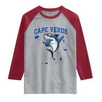 Cape Verde Flag Map Shark Cape Verdean Roots Raglan Shirt