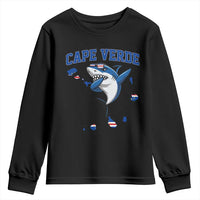 Cape Verde Flag Map Shark Cape Verdean Roots Youth Sweatshirt