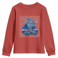 Cape Verde Flag Shark Cape Verdean Roots Cabo Verde Youth Sweatshirt