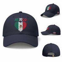 Mexican Flag Heart Mexico City Independence Day Gift Baseball Cap