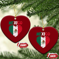 Mexican Flag Heart Mexico City Independence Day Gift Ceramic Ornament
