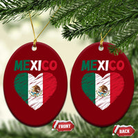 Mexican Flag Heart Mexico City Independence Day Gift Ceramic Ornament