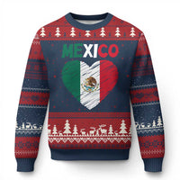 Mexican Flag Heart Mexico City Independence Day Gift Ugly Christmas Sweater