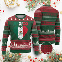 Mexican Flag Heart Mexico City Independence Day Gift Ugly Christmas Sweater