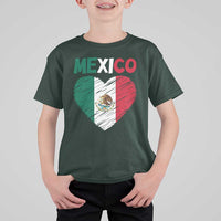 Mexican Flag Heart Mexico City Independence Day Gift T Shirt For Kid