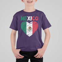 Mexican Flag Heart Mexico City Independence Day Gift T Shirt For Kid