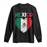 Mexican Flag Heart Mexico City Independence Day Gift Long Sleeve Shirt