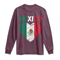 Mexican Flag Heart Mexico City Independence Day Gift Long Sleeve Shirt