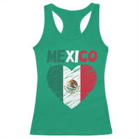 Mexican Flag Heart Mexico City Independence Day Gift Racerback Tank Top