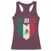 Mexican Flag Heart Mexico City Independence Day Gift Racerback Tank Top