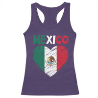 Mexican Flag Heart Mexico City Independence Day Gift Racerback Tank Top