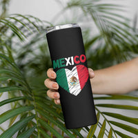 Mexican Flag Heart Mexico City Independence Day Gift Skinny Tumbler