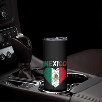 Mexican Flag Heart Mexico City Independence Day Gift Skinny Tumbler