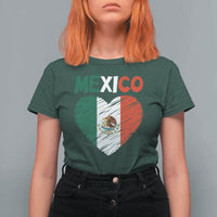 Mexican Flag Heart Mexico City Independence Day Gift T Shirt For Women