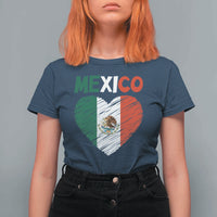 Mexican Flag Heart Mexico City Independence Day Gift T Shirt For Women